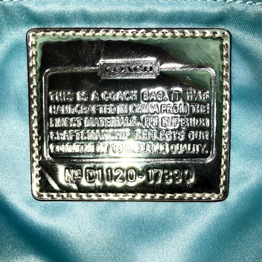 VTG Y2K COACH Poppy Glam Tote Bag in Gold Metallic Beige Clear Hang Tag 17890 - Picture 13 of 16